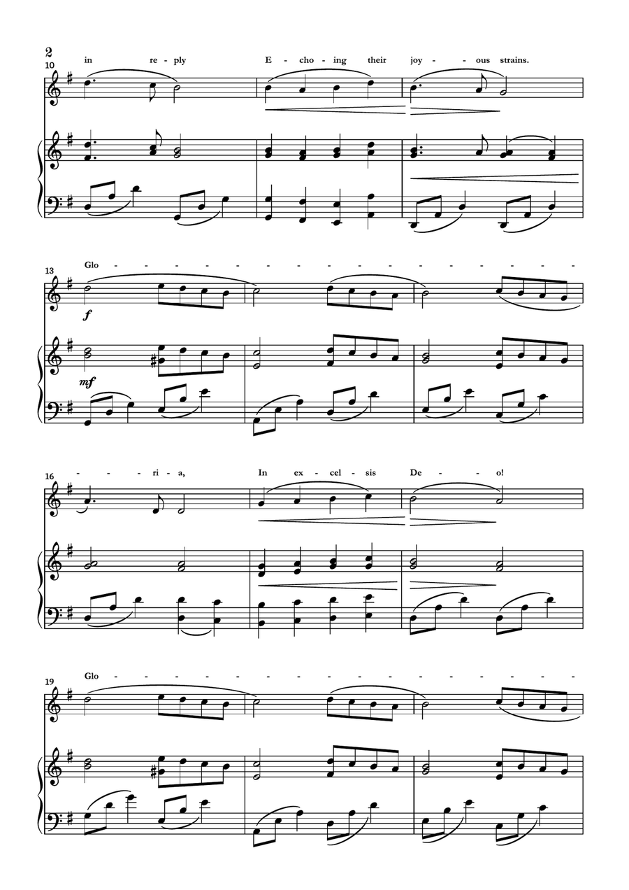 Angels We Have Heard On High Piano scores gallery preview page 2