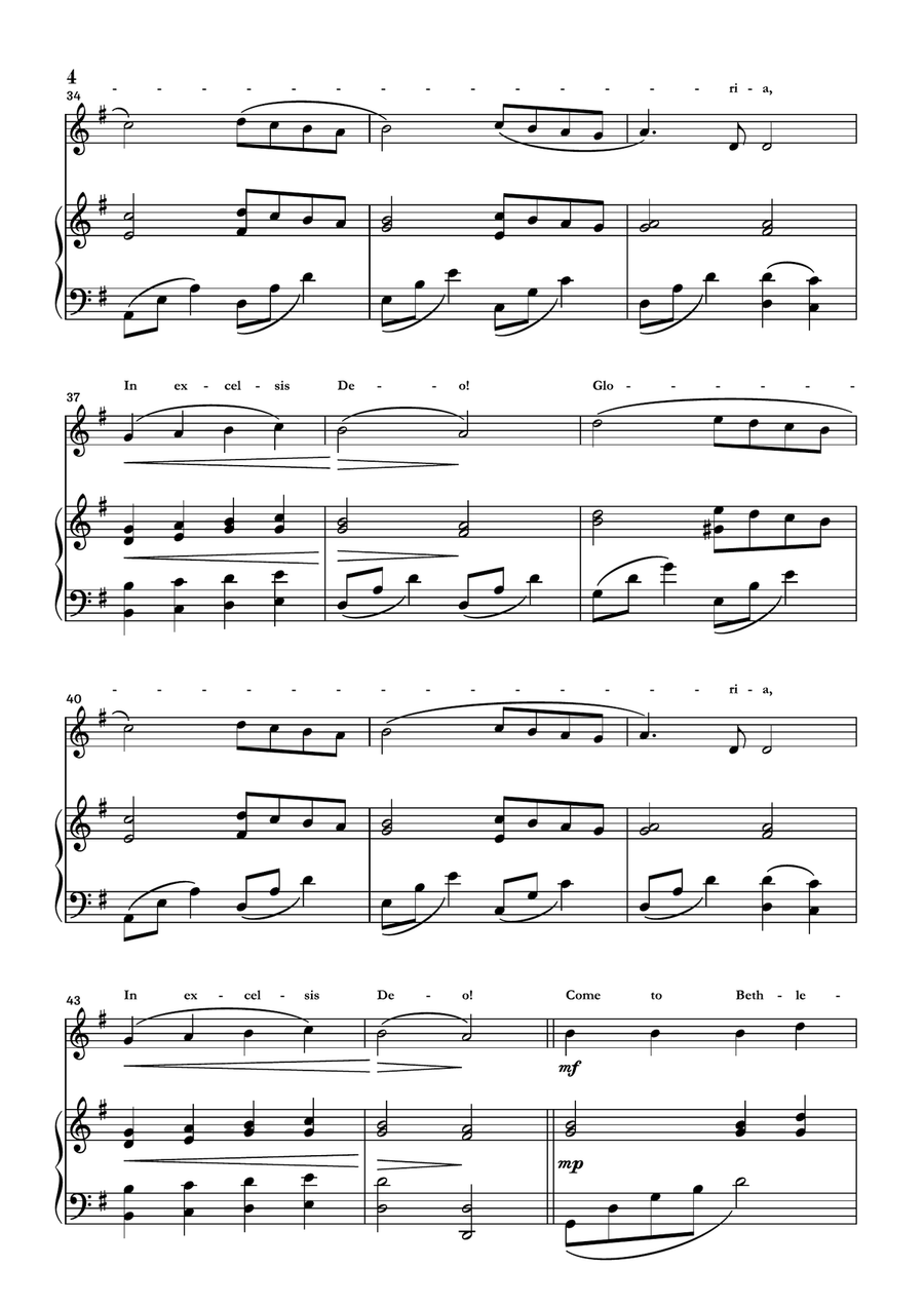 Angels We Have Heard On High Piano scores gallery preview page 4