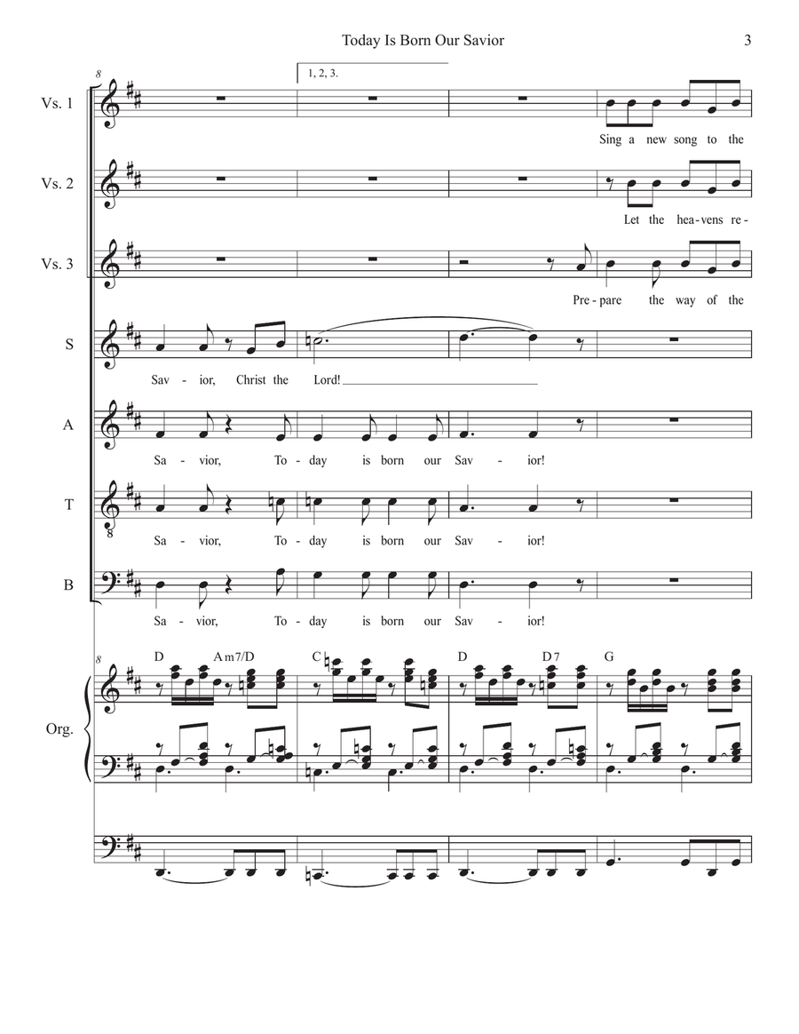 Today Is Born Our Savior (Vocal Quartet - (SATB) 4-Part scores gallery preview page 3