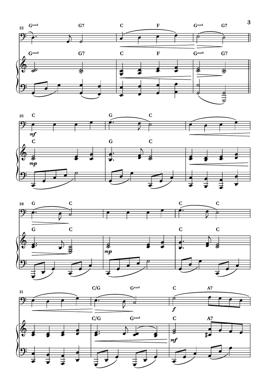Angels We Have Heard On High Double Bass scores gallery preview page 3