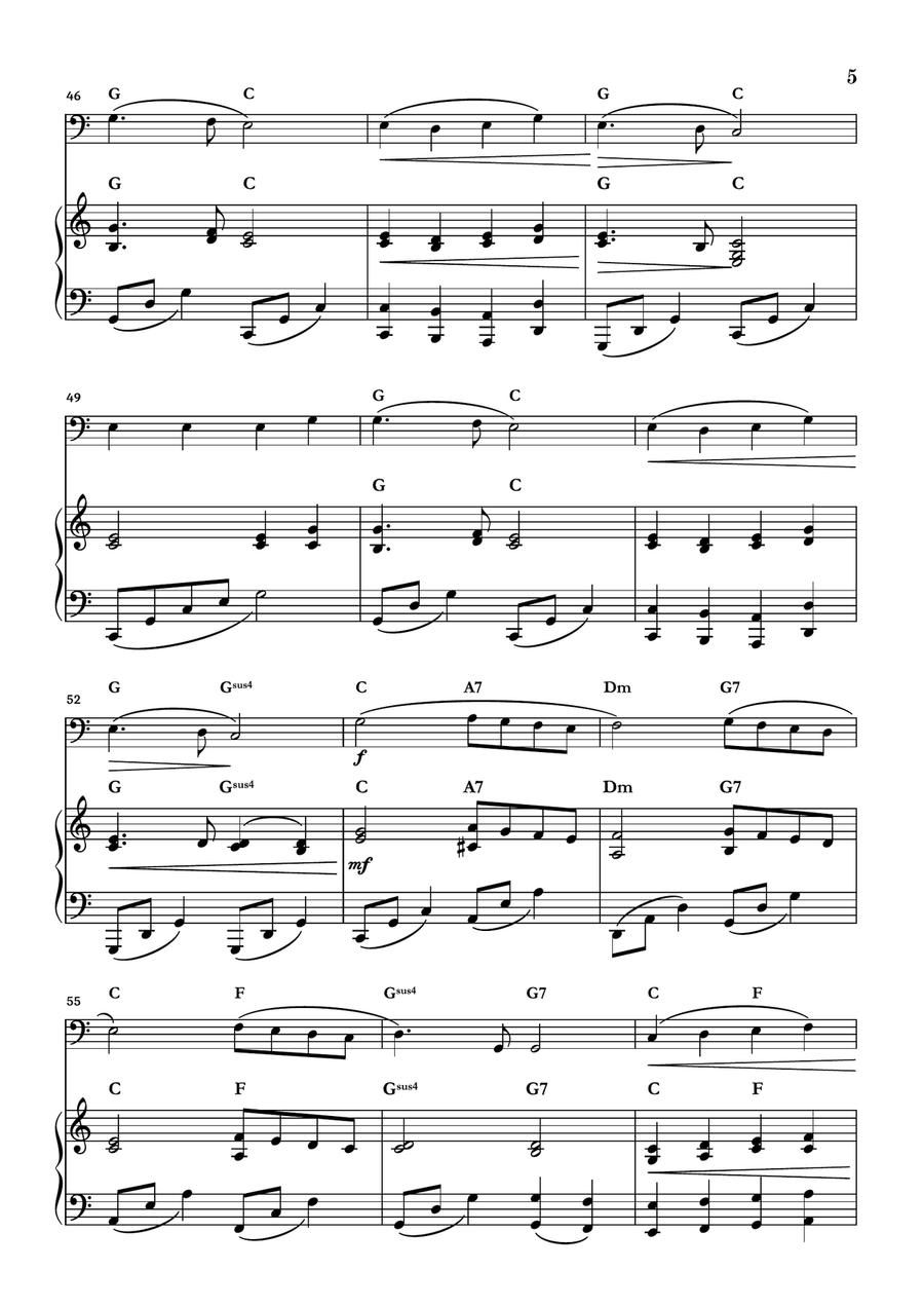 Angels We Have Heard On High Double Bass scores gallery preview page 5