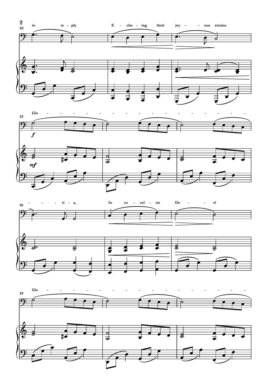 Angels We Have Heard On High Double Bass scores gallery preview page 2