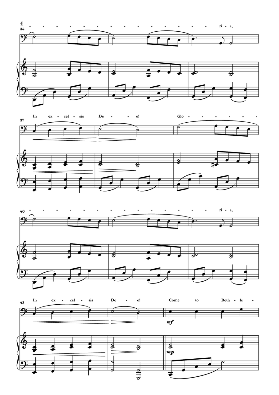 Angels We Have Heard On High Double Bass scores gallery preview page 4