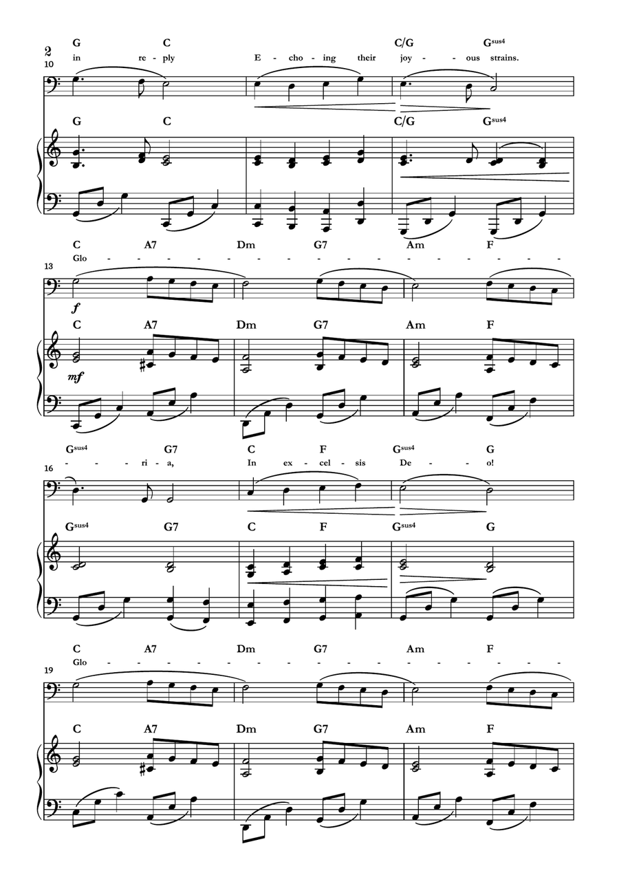 Angels We Have Heard On High Double Bass scores gallery preview page 2