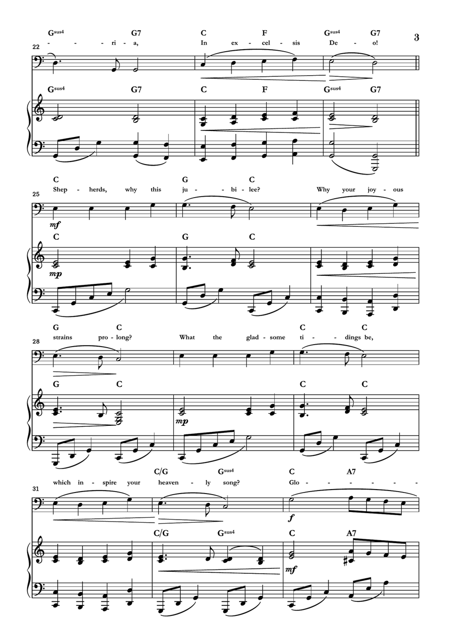 Angels We Have Heard On High Double Bass scores gallery preview page 3