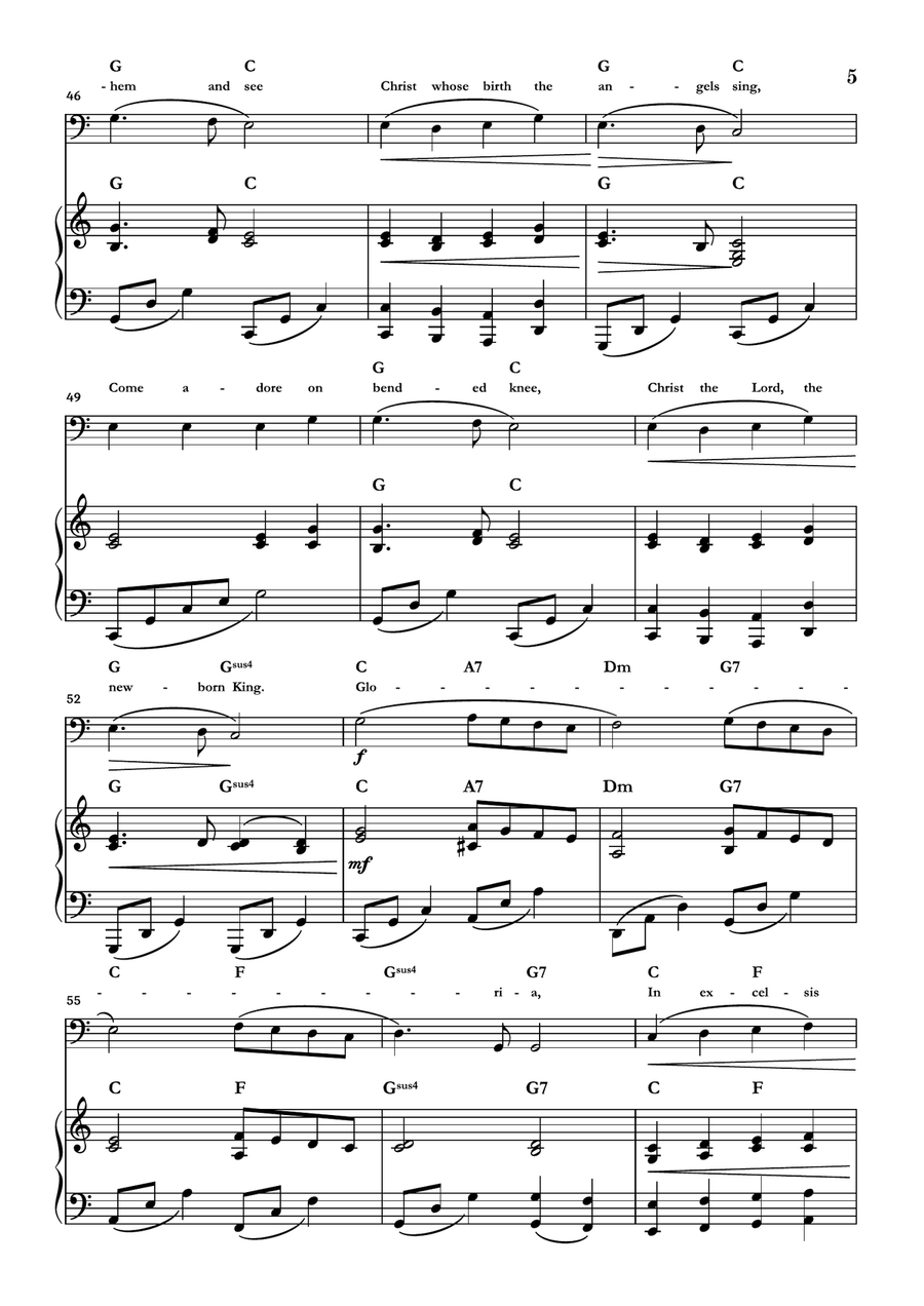 Angels We Have Heard On High Double Bass scores gallery preview page 5