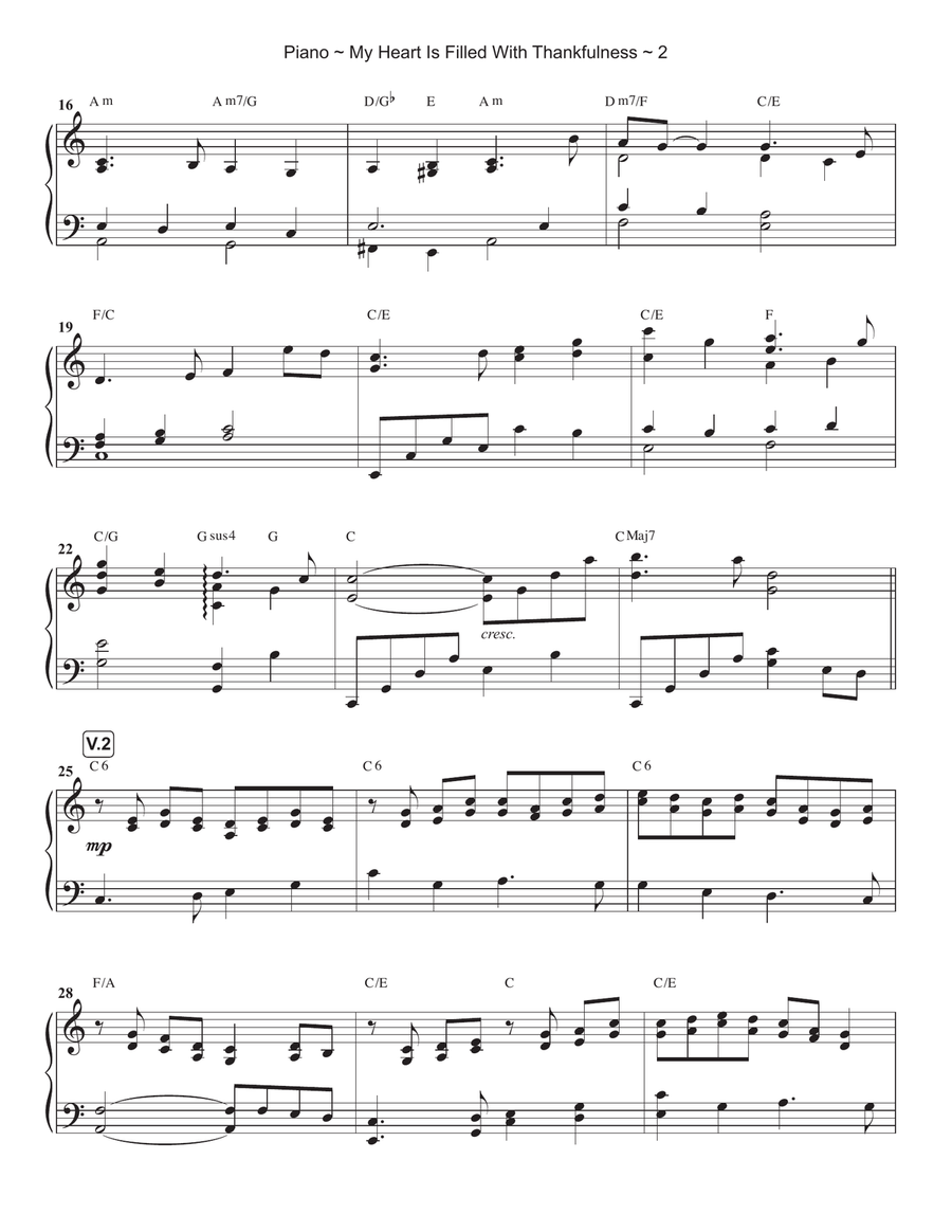 My Heart Is Filled With Thankfulness Piano Solo scores gallery preview page 3