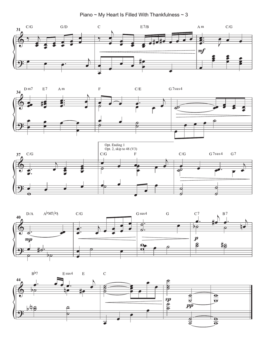 My Heart Is Filled With Thankfulness Piano Solo scores gallery preview page 4