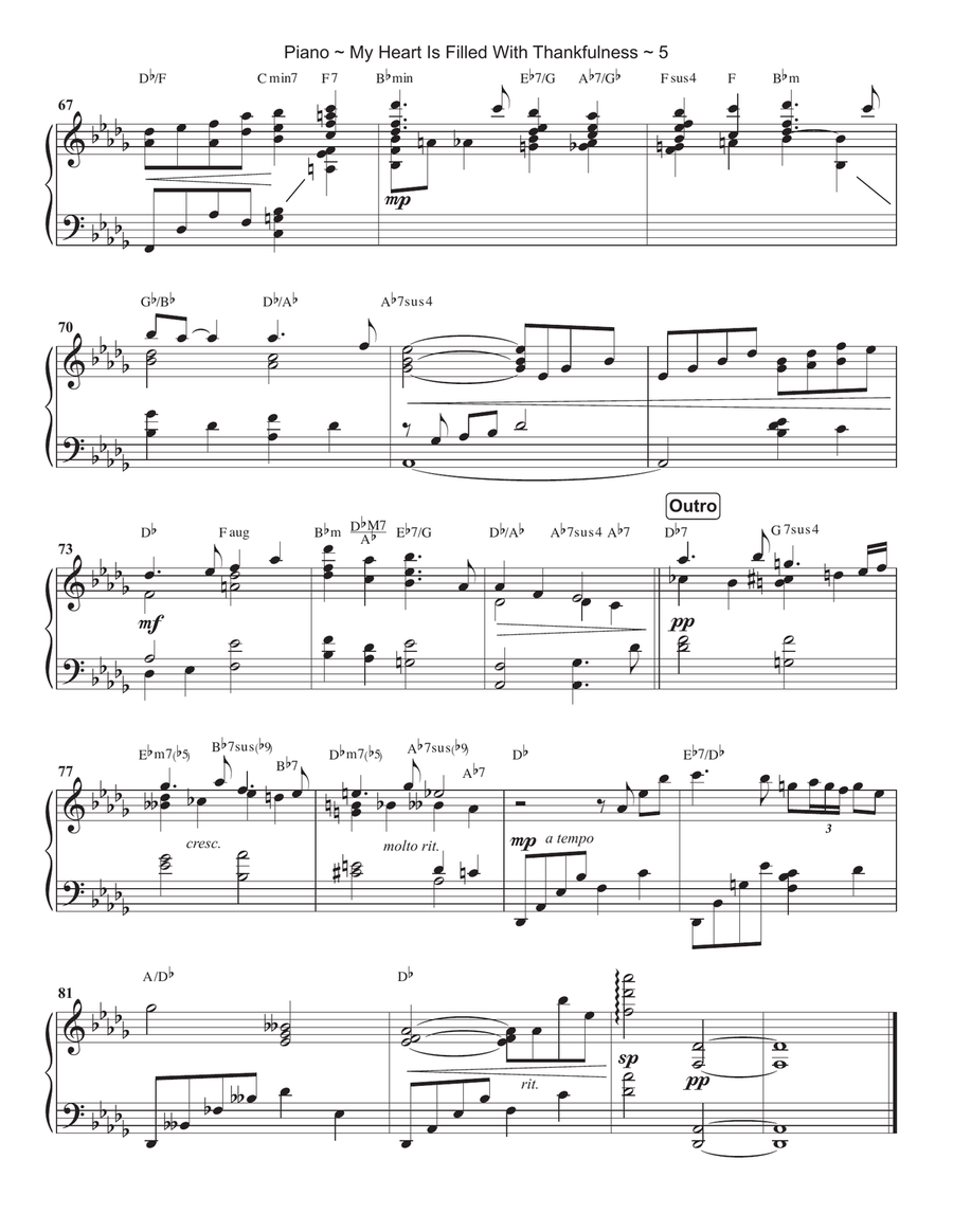 My Heart Is Filled With Thankfulness Piano Solo scores gallery preview page 6