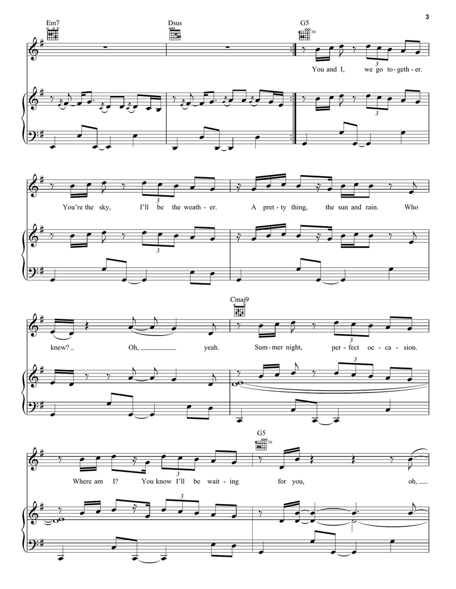 Steal The Show (from Elemental) Piano, Vocal, Guitar scores gallery preview page 3