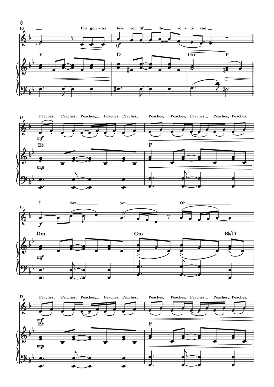 Peaches Piano scores gallery preview page 2