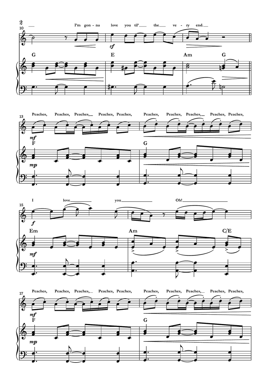 Peaches Violin Solo scores gallery preview page 2