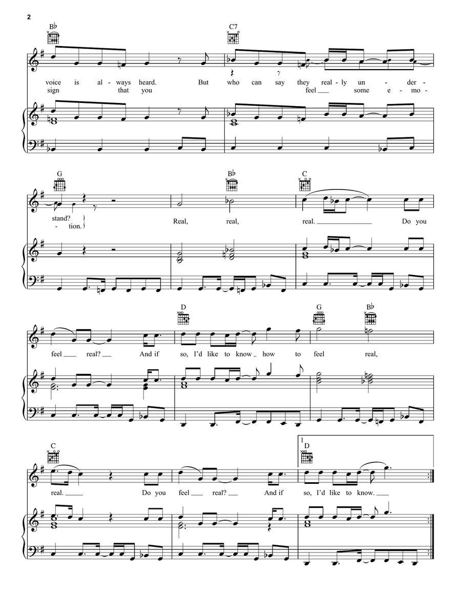 Real Real Real Real Real Real Piano, Vocal, Guitar scores gallery preview page 2