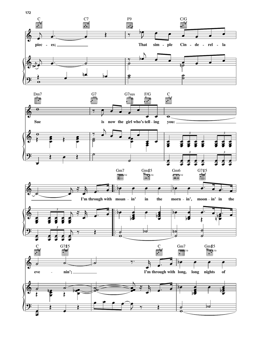 Moanin' In The Mornin' (from Hooray For What!) Piano, Vocal, Guitar scores gallery preview page 2