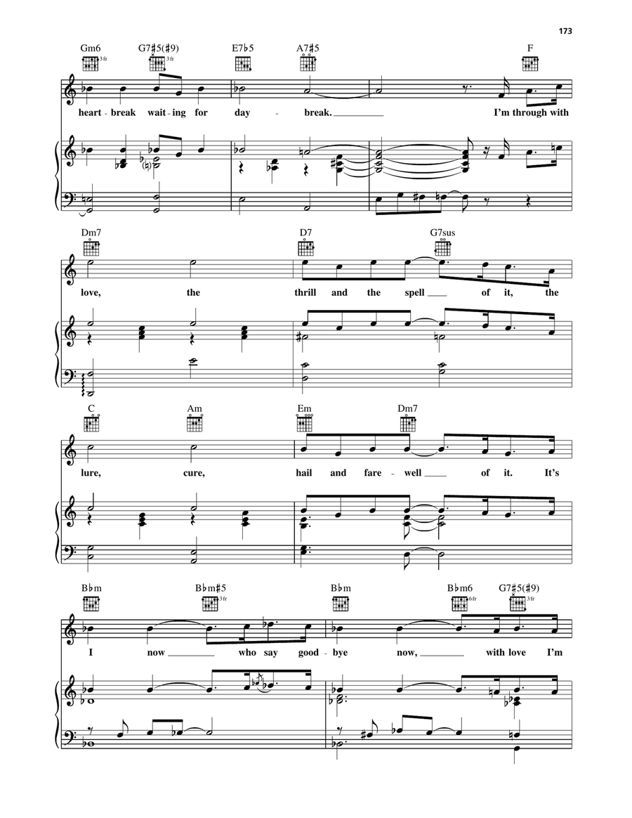 Moanin' In The Mornin' (from Hooray For What!) Piano, Vocal, Guitar scores gallery preview page 3