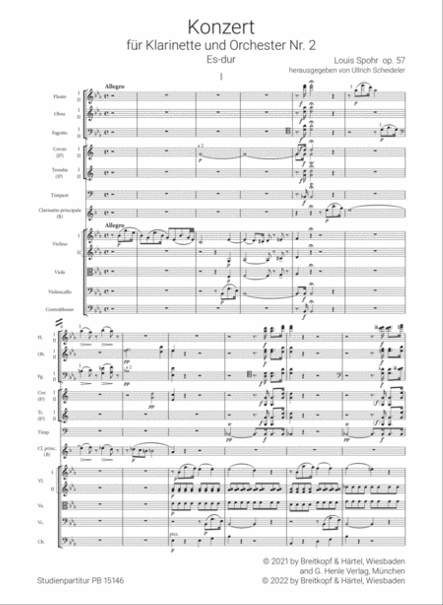 Clarinet Concerto No. 2 in E flat major Op. 57 Clarinet scores gallery preview page 2