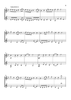 Lightly Row (Theme with 3 Easy Variations) - For Oboe and Bass Clarinet Woodwind Duet scores gallery preview page 3