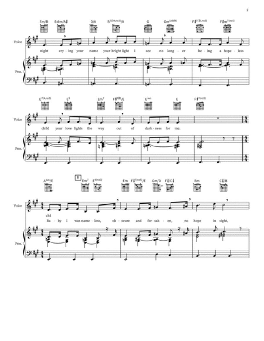 Nameless Piano, Vocal, Guitar scores gallery preview page 2