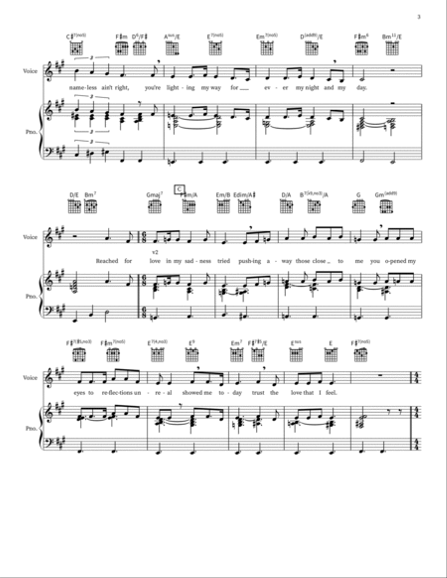 Nameless Piano, Vocal, Guitar scores gallery preview page 3