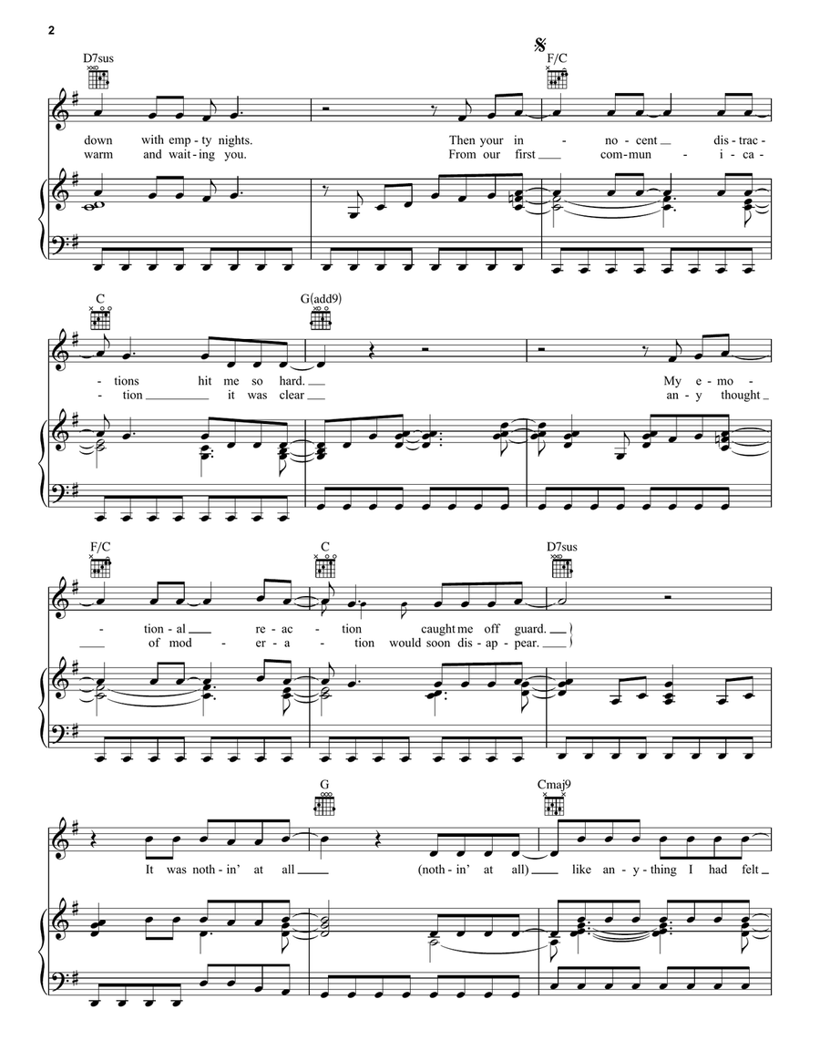 Nothin' At All Nothin' At All Piano, Vocal, Guitar scores gallery preview page 2