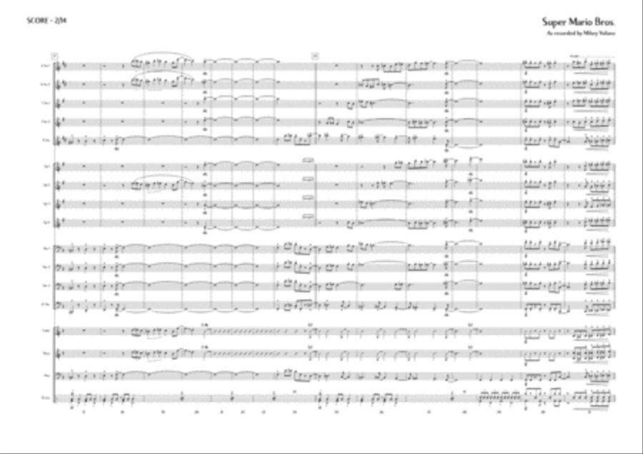 Super Mario Bros Theme - Score Only Jazz Ensemble scores gallery preview page 3