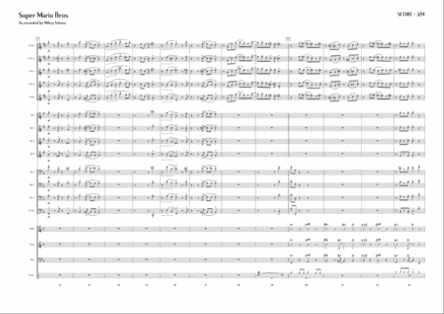 Super Mario Bros Theme - Score Only Jazz Ensemble scores gallery preview page 4