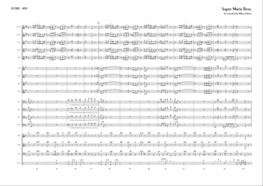 Super Mario Bros Theme - Score Only Jazz Ensemble scores gallery preview page 5