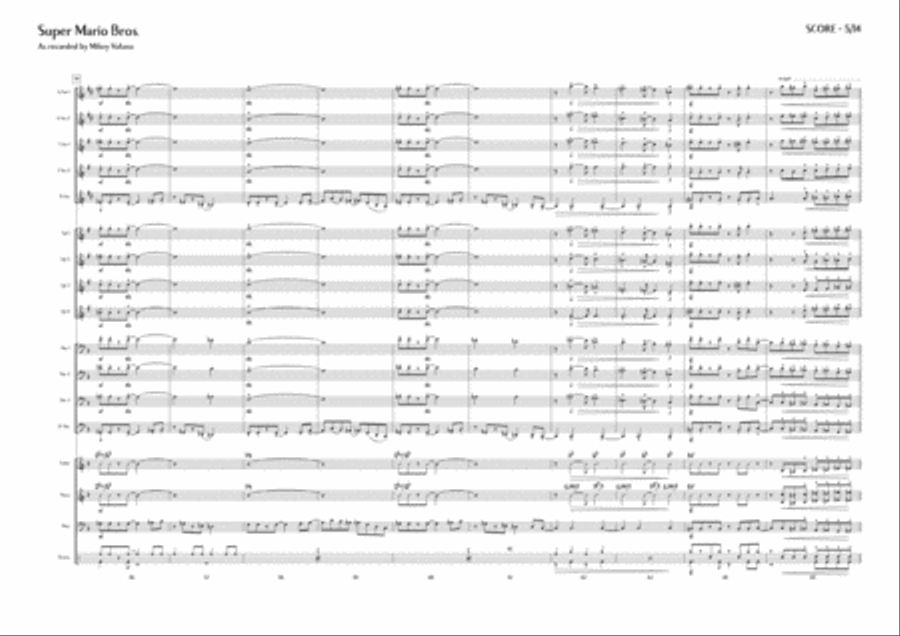 Super Mario Bros Theme - Score Only Jazz Ensemble scores gallery preview page 6