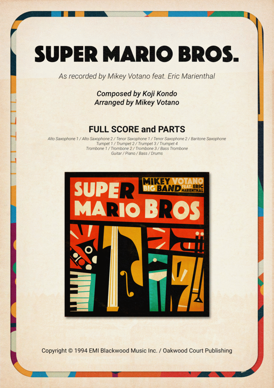 Super Mario Bros Theme Jazz Ensemble scores gallery preview page 1