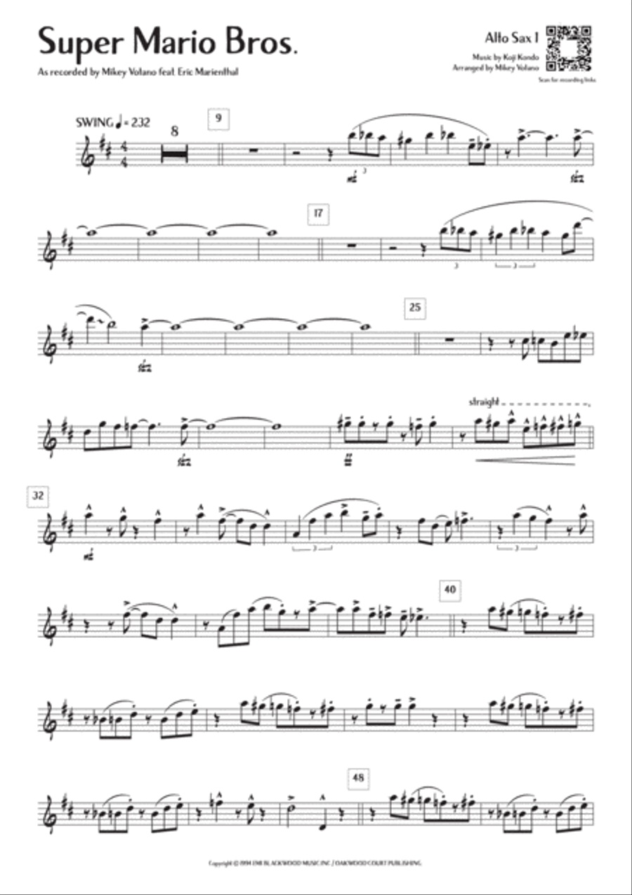 Super Mario Bros Theme Jazz Ensemble scores gallery preview page 2