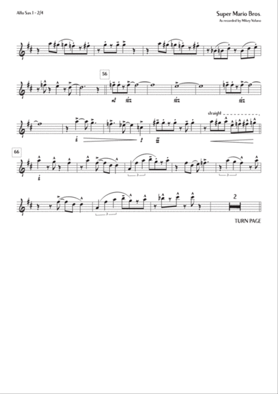 Super Mario Bros Theme Jazz Ensemble scores gallery preview page 3
