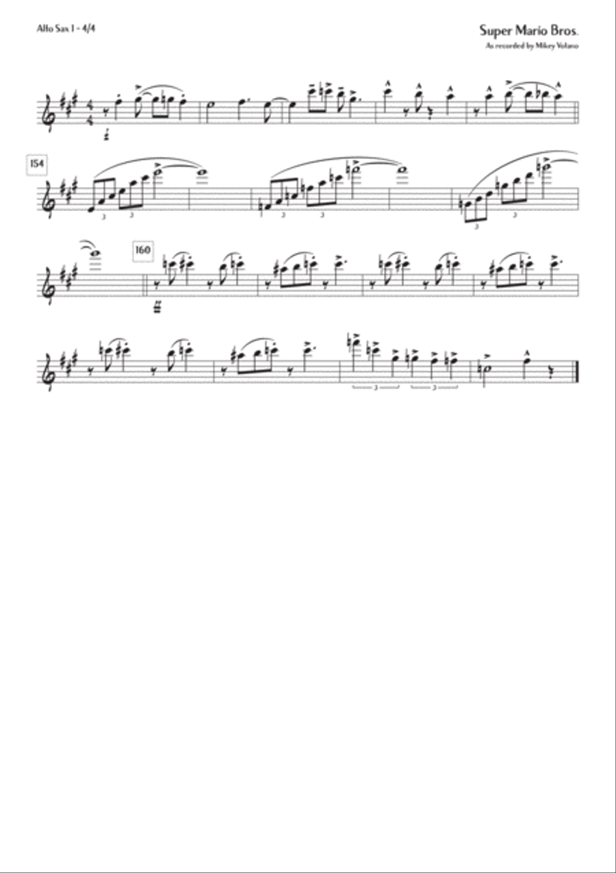 Super Mario Bros Theme Jazz Ensemble scores gallery preview page 5