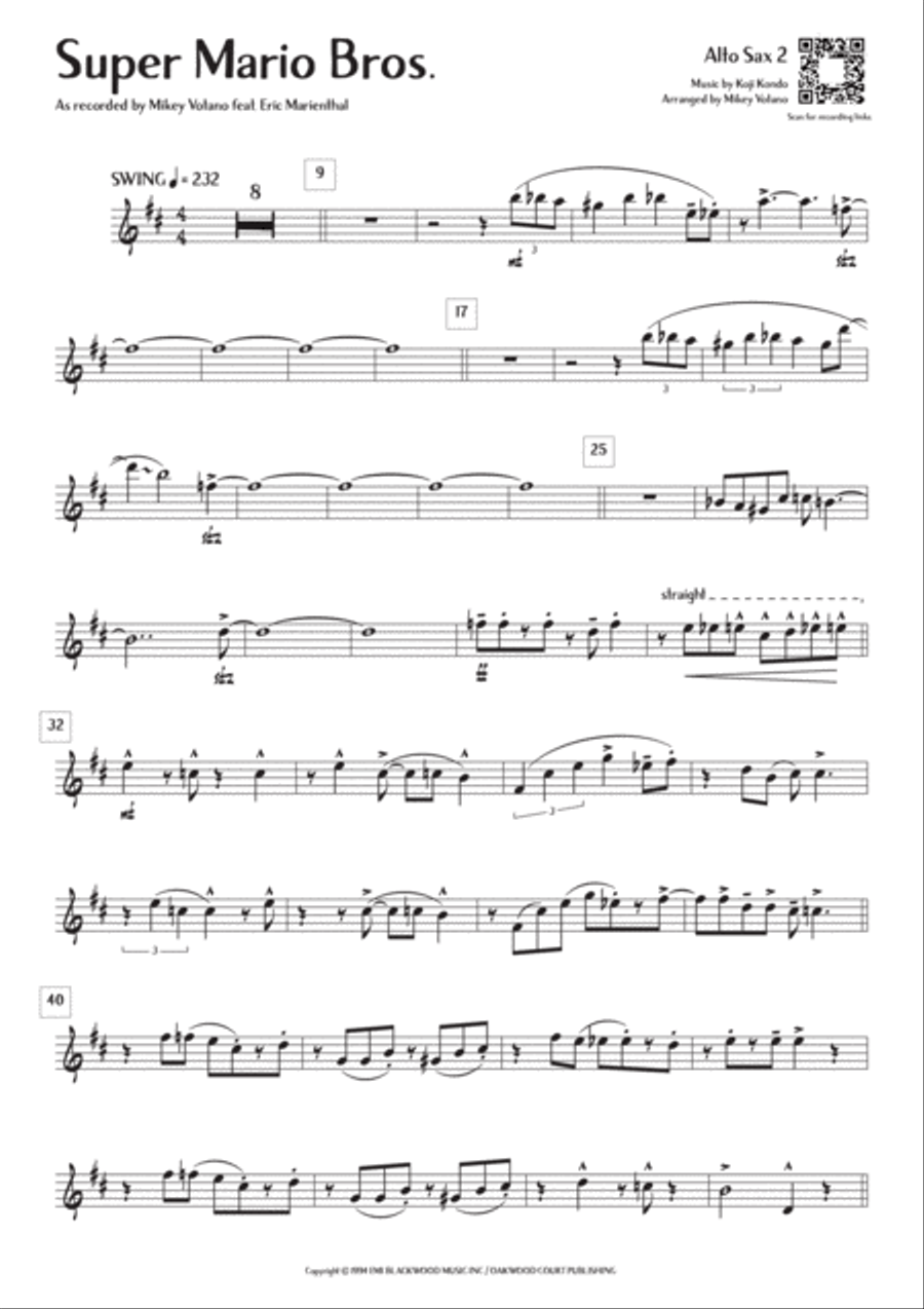 Super Mario Bros Theme Jazz Ensemble scores gallery preview page 6