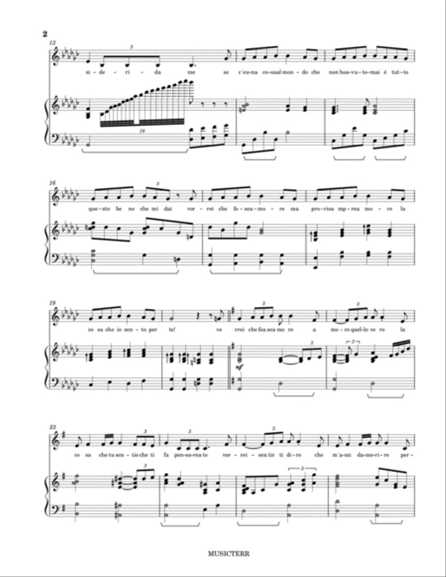 Vorrei Che Fosse Amore Voice scores gallery preview page 2