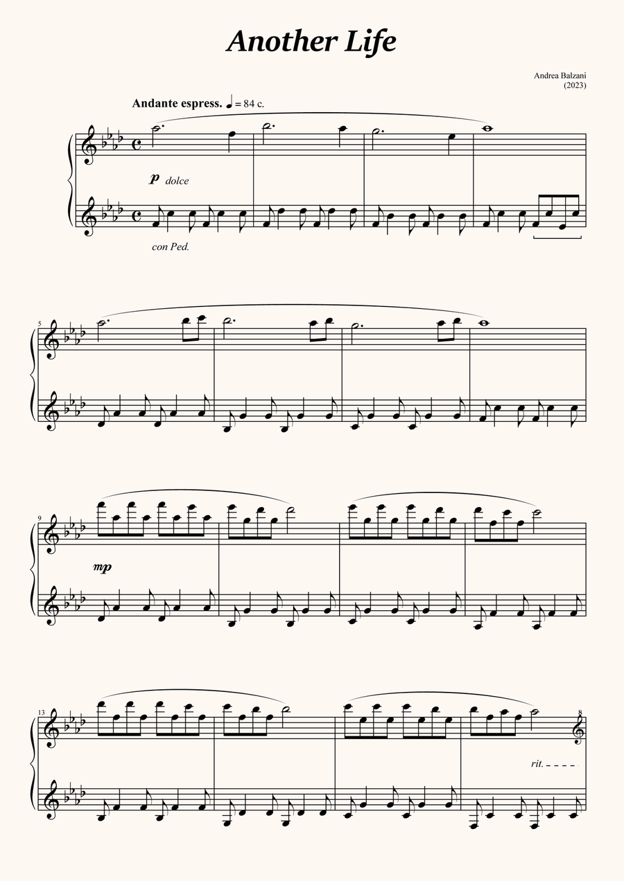 Another Life (foglio album) Piano Solo scores gallery preview page 2