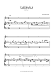 Schubert Ave Maria in B flat Major [ Bb ] • alto voice sheet music with easy piano accompaniment