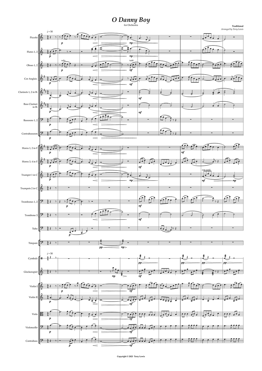 O Danny Boy O Danny Boy Full Orchestra scores gallery preview page 2