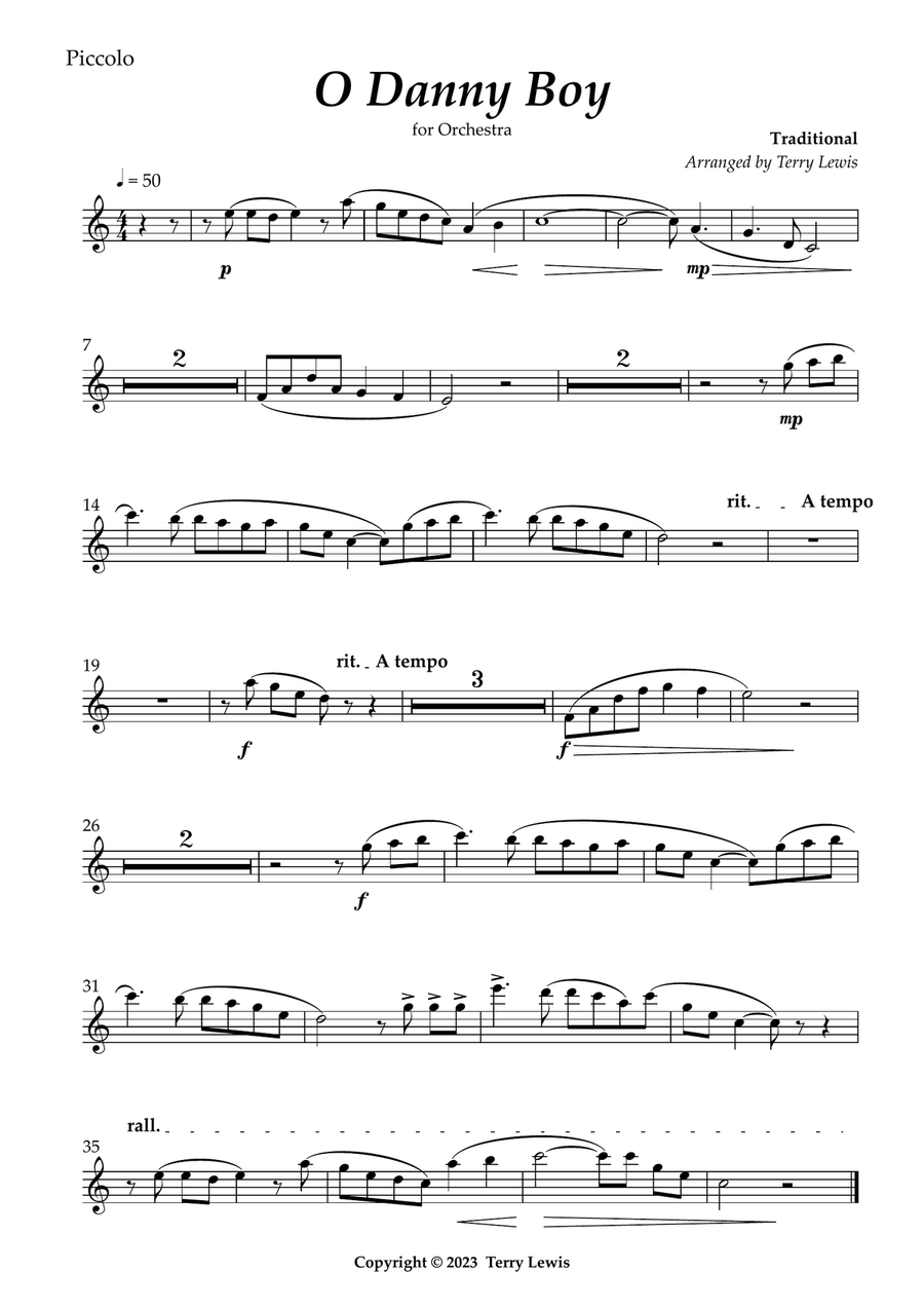 O Danny Boy O Danny Boy Full Orchestra scores gallery preview page 6