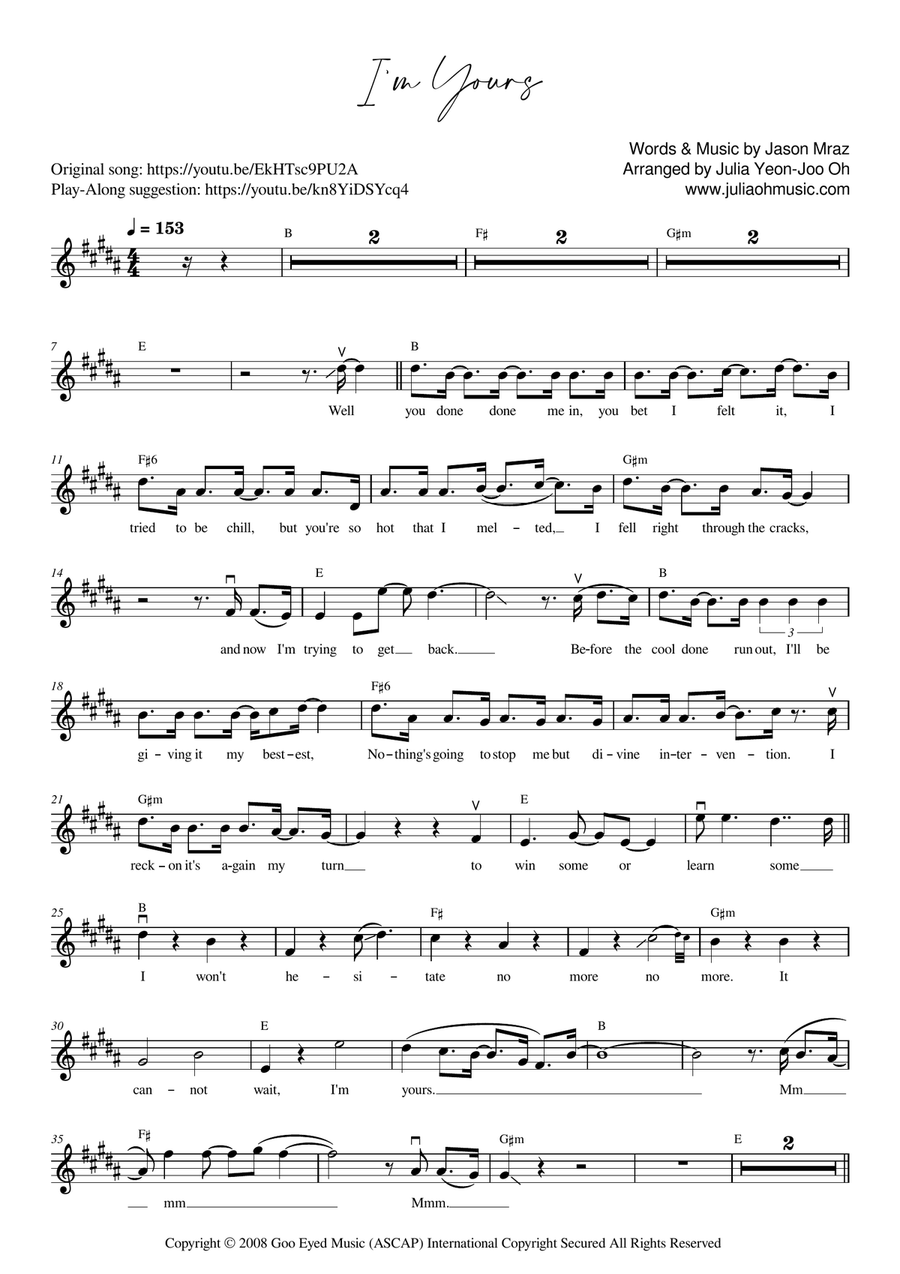 I'm Yours I'm Yours Violin Solo scores gallery preview page 2