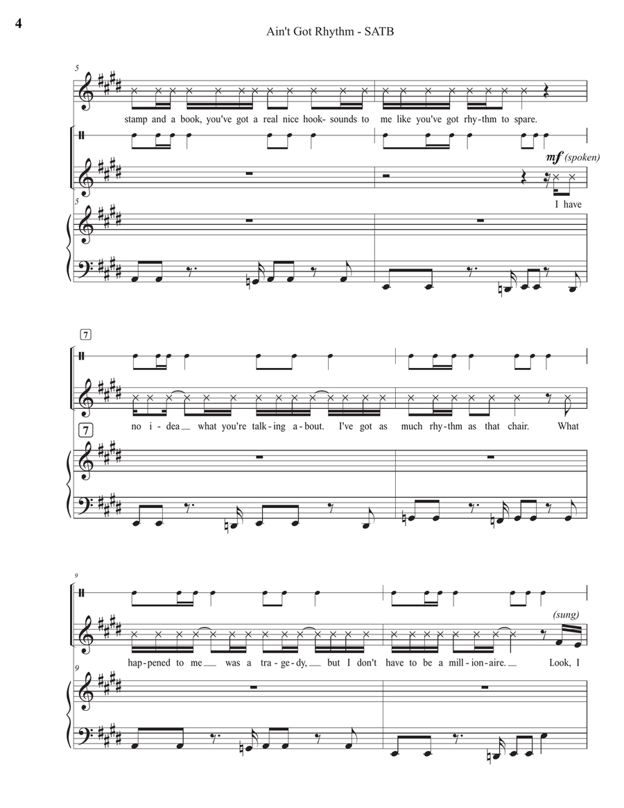 Ain't Got Rhythm 4-Part scores gallery preview page 4