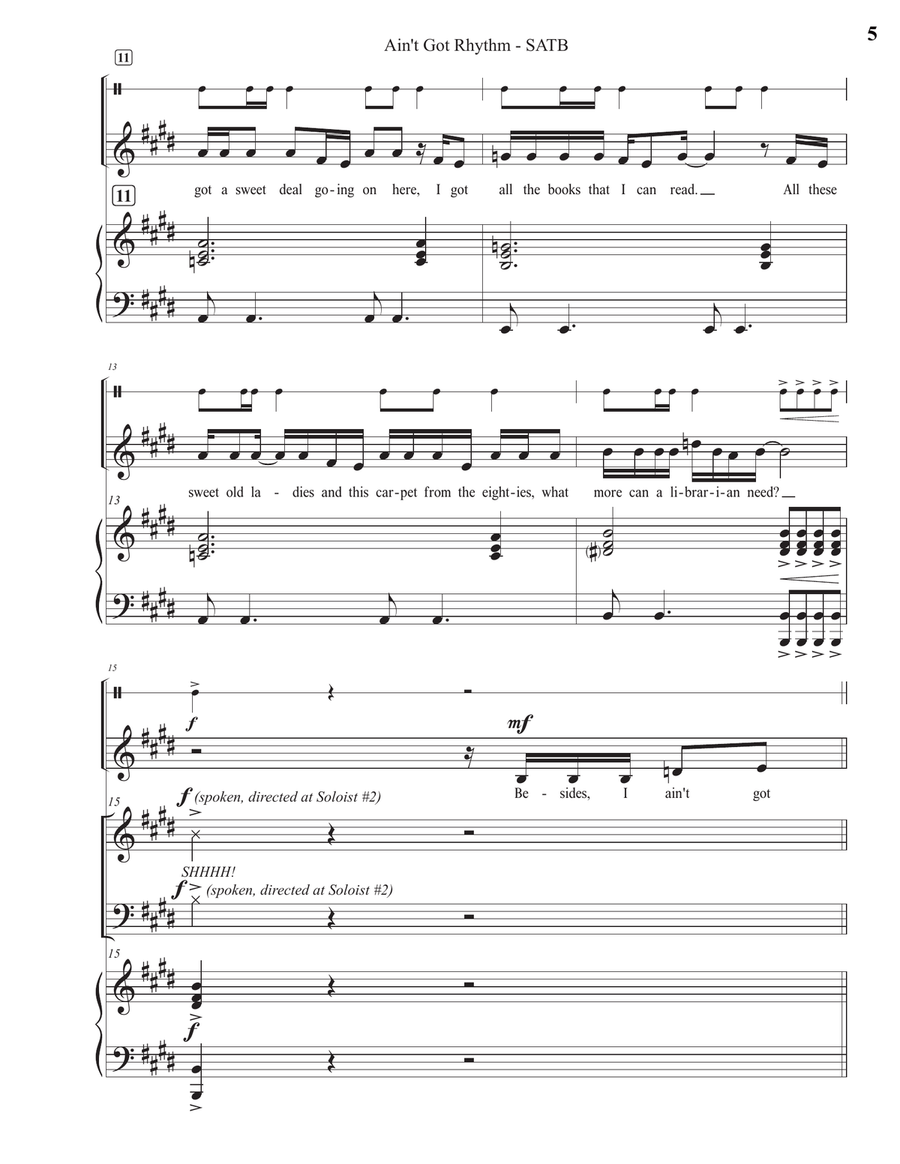 Ain't Got Rhythm 4-Part scores gallery preview page 5