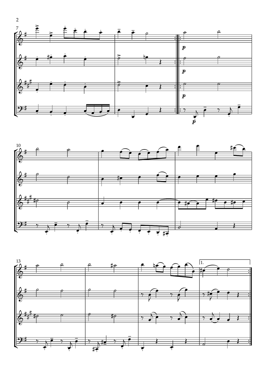 Six Very Easy Pieces nº 6 (Allegro) - For Woodwind Quartet Woodwind Quartet scores gallery preview page 2