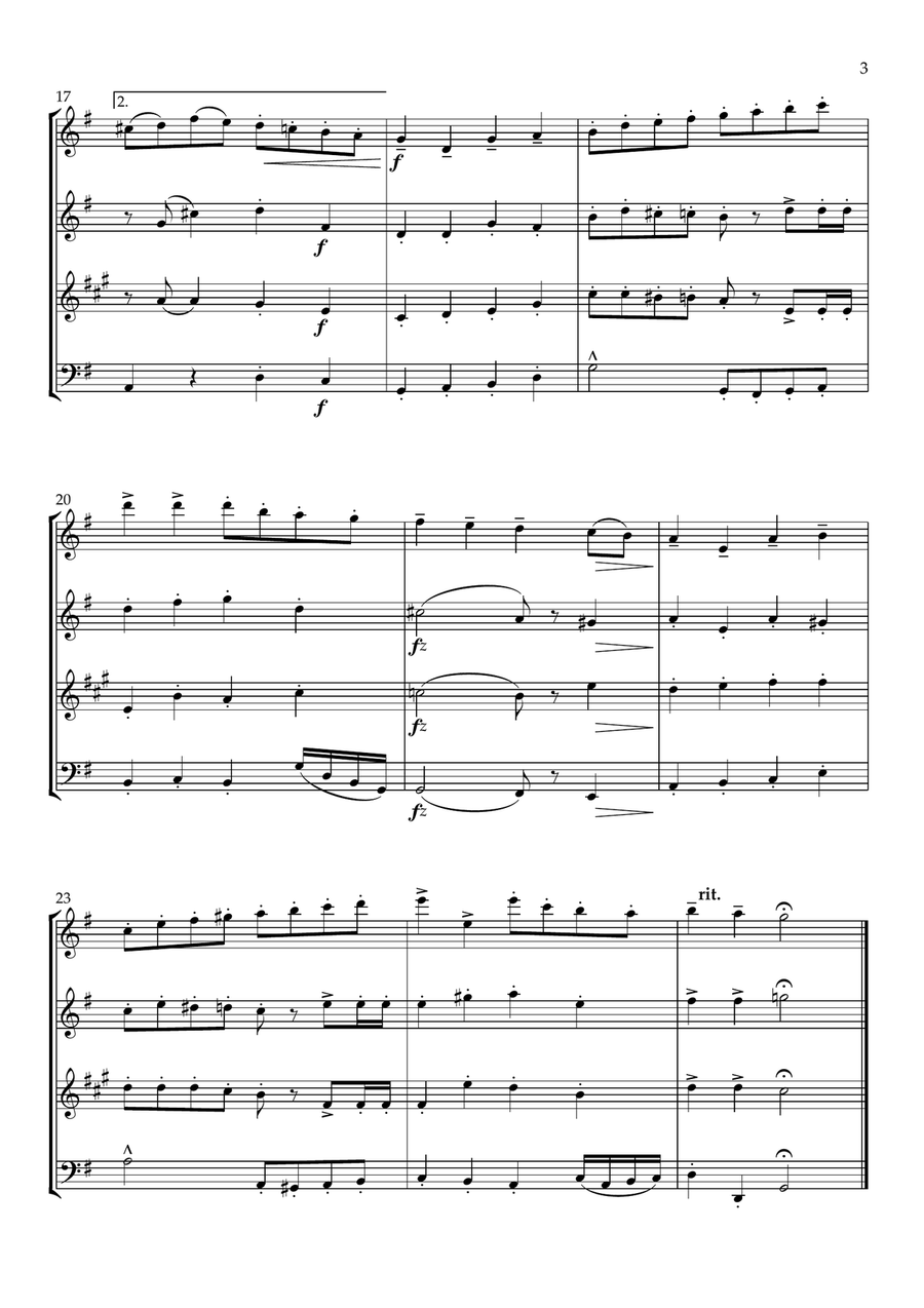 Six Very Easy Pieces nº 6 (Allegro) - For Woodwind Quartet Woodwind Quartet scores gallery preview page 3