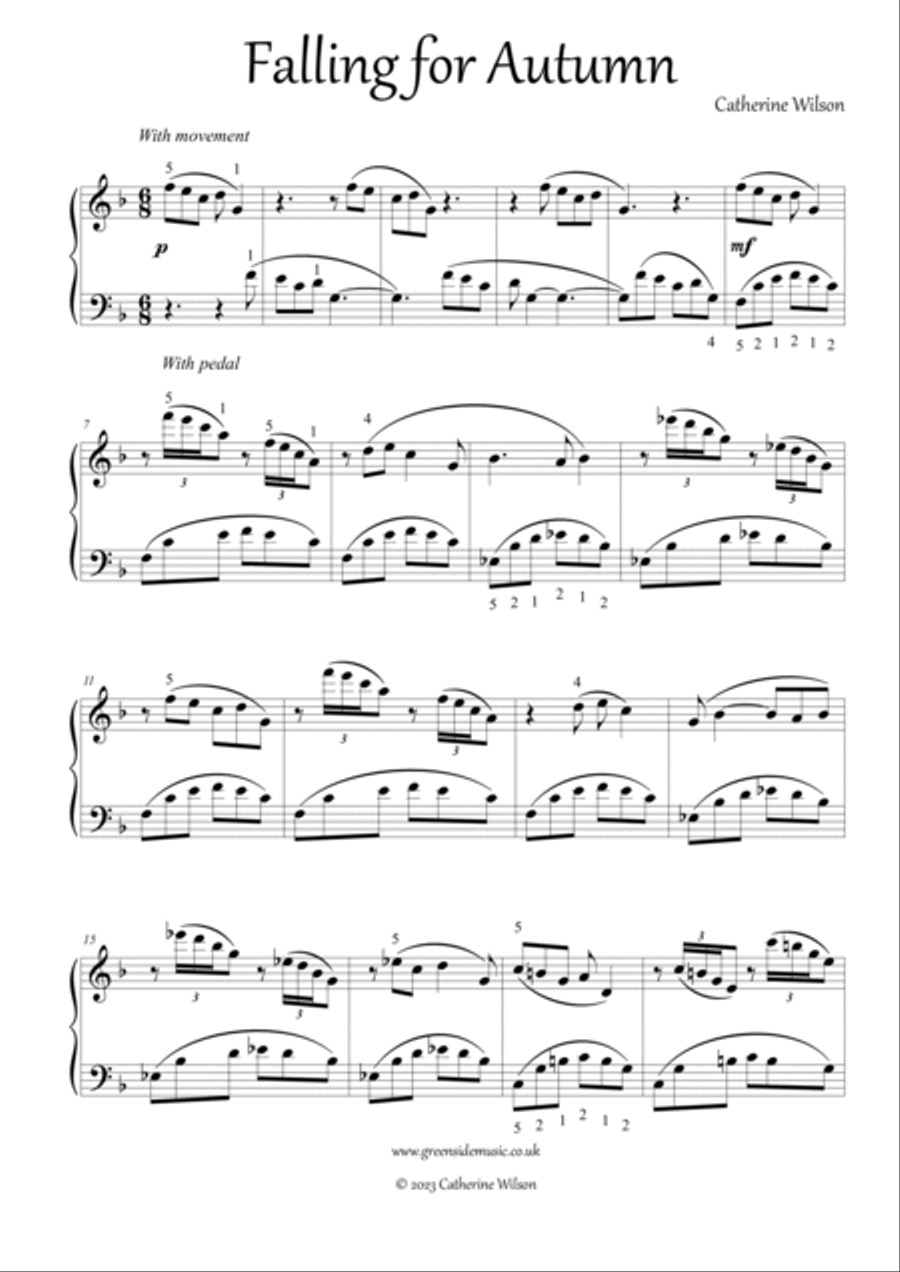 Falling For Autumn Piano Solo scores gallery preview page 2
