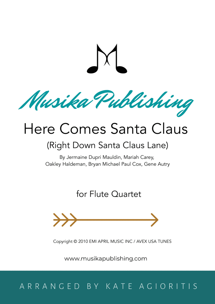 Here Comes Santa Claus (right Down Santa Claus Lane)/houseto Flute scores gallery preview page 1