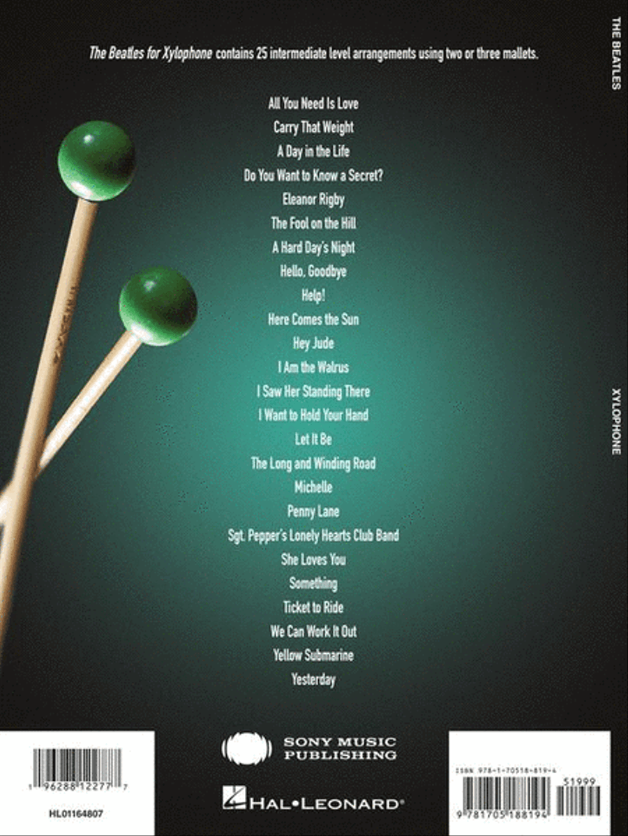 The Beatles for Xylophone Percussion scores gallery preview page 7