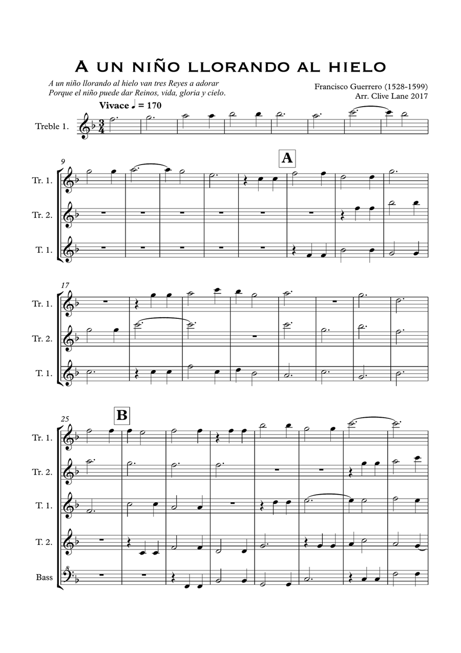 Two Carols: A un niño llorando al hielo (Guerrero) and Jul, jul, strålande jul (Nordqvist) Recorder scores gallery preview page 3