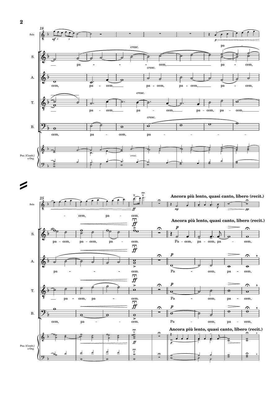 Cantus ad Pacem (SATB, Instrument ad lib.) 4-Part scores gallery preview page 2