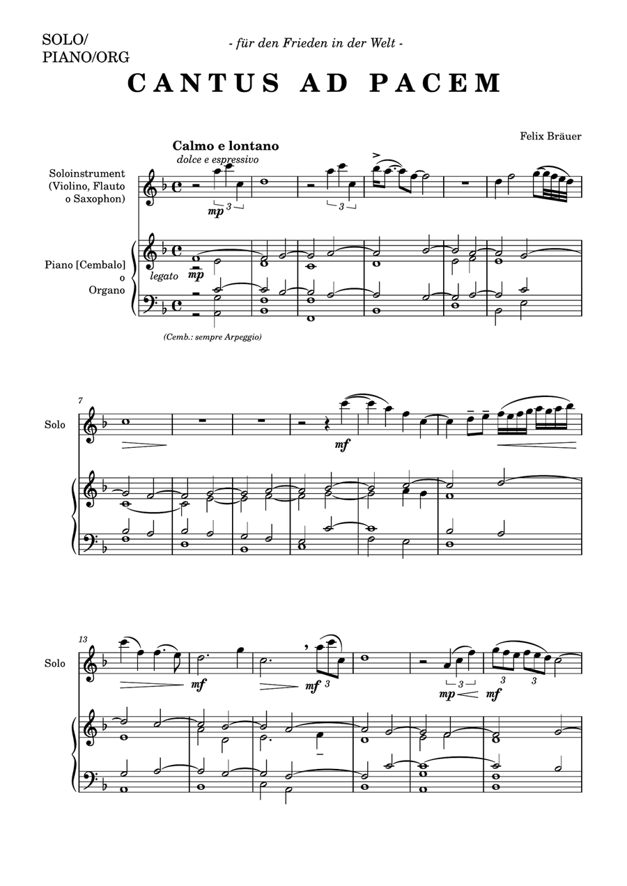 Cantus ad Pacem (SATB, Instrument ad lib.) 4-Part scores gallery preview page 5
