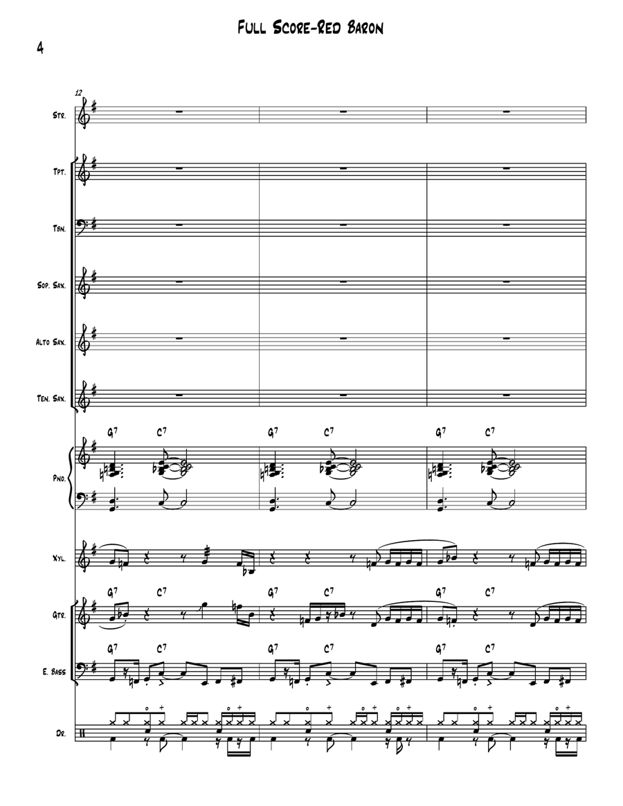 Red Baron Red Baron Jazz Ensemble scores gallery preview page 4